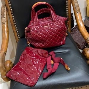 MZ WALLACE Small Cranberry Lacquer Sutton